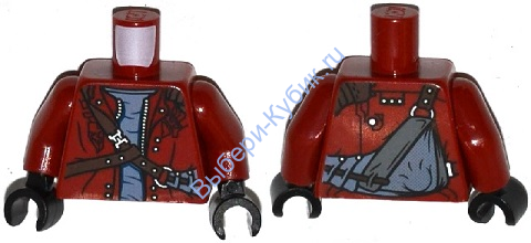Деталь Лего Торс С Рисунком Цвет Темно-Красный