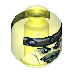 Деталь Лего Голова Минифигурки Двухсторонняя Цвет Прозрачно-Неоново-Зеленый