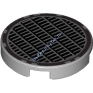 Деталь Лего Плитка Круглая 2 х 2 С Решеткой Цвет Светло-Серый