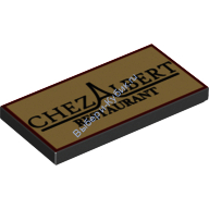 Деталь Лего Плитка 2 х 4 с РЕСТОРАН АЛЬБЕРТА (10243) Цвет Черный