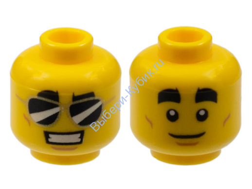 Деталь Лего Голова Минифигурки Двусторонняя Цвет Желтый