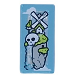 Деталь Лего Плитка 1 х 2 С Рисунком Цвет Прозрачно-Голубой