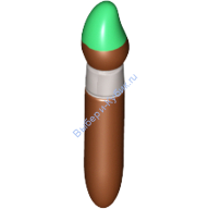 Деталь Лего Кисточка с зеленым кончиком Цвет Коричневый