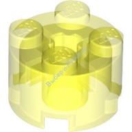 Деталь Лего Кубик Круглый 2 х 2 С Отверстием Под Ось Цвет Прозрачно-Неоново-Зеленый