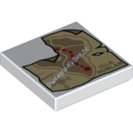 Деталь Лего Плитка 2 х 2 Карта Цвет Белый
