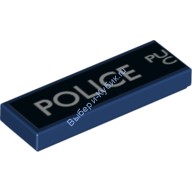 Деталь Лего Плитка 1 х 3 с Надписью Цвет Темно-Синий