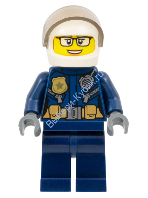 Минифигурка Лего Сити - Женщина - мотоциклист из полиции города