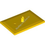 Деталь Лего Пластина Для Тележки Поезда (Плитка Модифицированная 6 х 4 С 5 Мм Пином) Цвет Желтый
