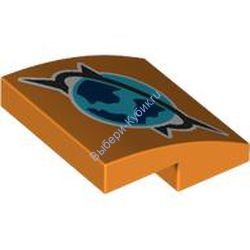 Деталь Лего Скос Закругленный 2 x 2 x 2/3 Без Штырьков С Рисунком Цвет Оранжевый