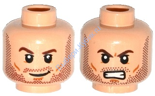 Деталь Лего Голова Минифигурки Двусторонняя Цвет Светло-Телесный