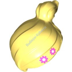 Деталь Лего Парик Женский С Рисунком Цвет Ярко-Светло-Желтый