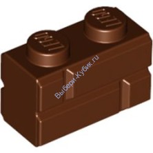 Деталь Лего Кубик Модифицированный 1 х 2 С Кирпичным Профилем Цвет Коричневый