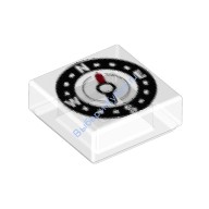 Деталь Лего Плитка 1 х 1 Компас Цвет Прозрачный