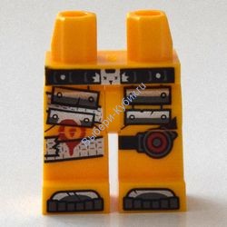 Деталь Лего Ноги С Рисунком Цвет Ярко-Светло-Оранжевый
