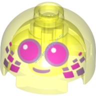 Деталь Лего Кубик С Рисунком Круглый 2 х 2 Верх Купола Цвет Прозрачно-Неоново-Зеленый