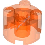 Деталь Лего Кубик Круглый 2 х 2 С Отверстием Под Ось Цвет Прозрачно-Неоново-Оранжевый