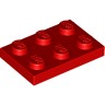 Деталь Лего Пластина 2 х 3 Цвет Красный