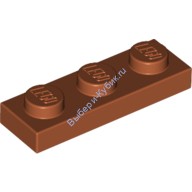 Деталь Лего Пластина 1 х 3 Цвет Темно-Оранжевый