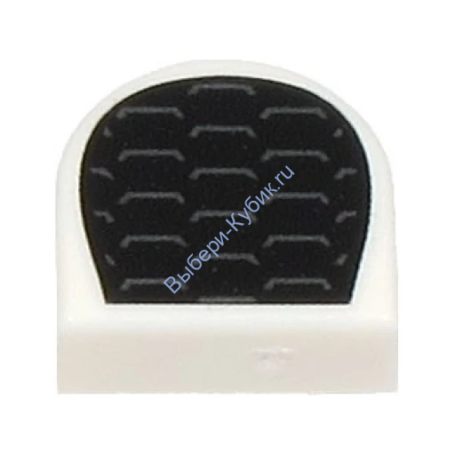 Деталь Лего Плитка 1 х 1 Полукруг с Рисунком Цвет Белый