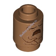 Деталь Лего Кубик С Рисунком Круглый 1 х 1 Открытый Штырек С Рисунком Цвет Карамельный