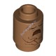 Деталь Лего Кубик С Рисунком Круглый 1 х 1 Открытый Штырек С Рисунком Цвет Карамельный