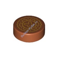Деталь Лего Плитка Круглая 1 х 1 с Рисунком Цвет Темно-Оранжевый