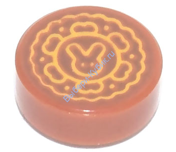 Деталь Лего Плитка Круглая 1 х 1 с Рисунком Цвет Темно-Оранжевый