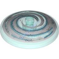 Деталь Лего Тарелка (Радар) 4 х 4 Перевернутая С Закрытым Штырьком С Рисунком Цвет Прозрачно-Голубой