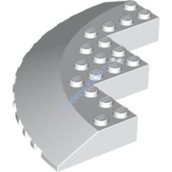 Деталь Лего Кубик Круглый Угол 10 х 10 С Наклонным Боком И Фаской Цвет Белый