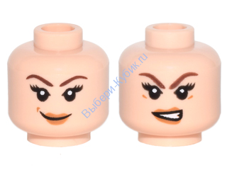 Деталь Лего Голова Минифигурки Двухсторонняя Цвет Светло-Телесный