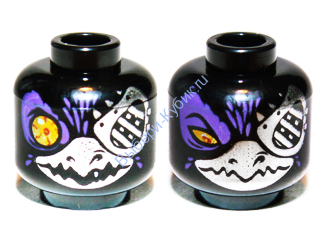 Деталь Лего Голова Минифигурки Ворона Чима Двусторонняя Цвет Черный