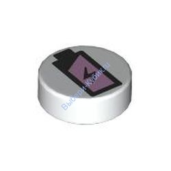 Деталь Лего Плитка Круглая 1 х 1 С Рисунком Цвет Белый