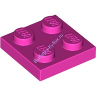 Деталь Лего Пластина 2 х 2 Цвет Темно-Розовый