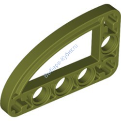 Деталь Лего Техник Бим 3 х 5 L-Формы С Дугой В Четверть Эллипса Тонкий Цвет Оливковый Зеленый