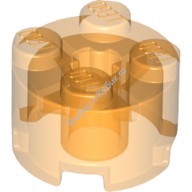 Деталь Лего Кубик Круглый 2 х 2 С Отверстием Под Ось Цвет Прозрачно-Оранжевый