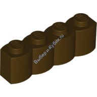 Деталь Лего Кубик Модифицированный 1 х 4 Бревно Цвет Темно-Коричневый