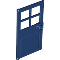 Деталь Лего Дверь 1 х 4 х 6 С Четырьмя Окнами И Штырьком - Ручкой Цвет Темно-Синий