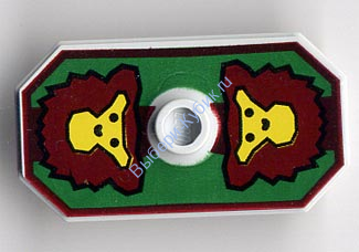 Деталь Лего Щит Восьмиугольной С Рисунком Обезьяны Цвет Светло-Серый