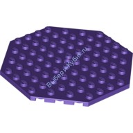 Деталь Лего Пластина 10 х 10 Восьмиугольник С Отверстием Цвет Темно-Фиолетовый