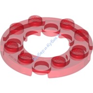 Деталь Лего Пластина Круглая 4 х 4 С 2 х 2 Отверстием Цвет Прозрачно-Красный
