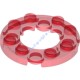 Деталь Лего Пластина Круглая 4 х 4 С 2 х 2 Отверстием Цвет Прозрачно-Красный