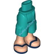 Деталь Лего Мини Долл Ноги С Рисунком Цвет Темно-Бирюзовый