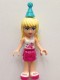 Friends Stephanie, Magenta Layered Skirt, White Top with Stars, Medium Azure Party Hat