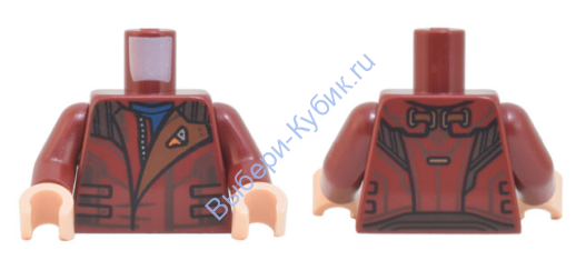 Деталь Лего Торс С Рисунком Цвет Темно-Красный
