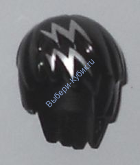 Деталь Лего Волосы С Серебристыми Зигзагами Цвет Черный