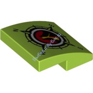 Деталь Лего Скос Закругленный 2 x 2 x 2/3 Без Штырьков С Рисунком Цвет Лайм