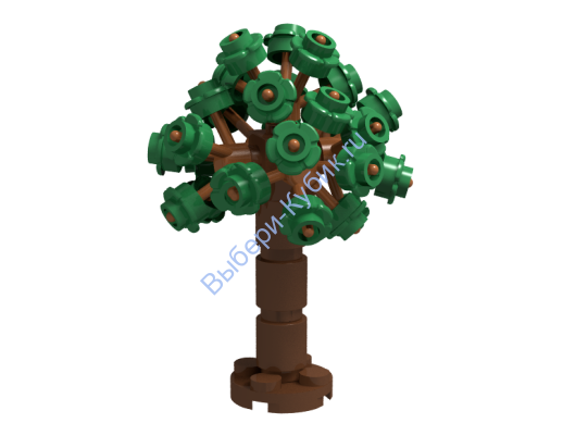 Набор Деталей Лего от Выбери Кубик ДЕРЕВО Зеленый