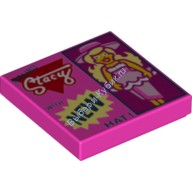 Деталь Лего Плитка 2 х 2 Стейси Цвет Темно-Розовый