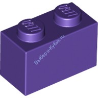 Деталь Лего Кубик 1 х 2 Цвет Темно-Фиолетовый