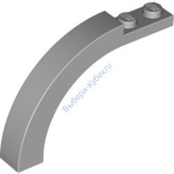 Деталь Лего Арка 1 х 6 х 3 1/3 Закругленный Верх Цвет Светло-Серый